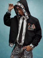 YADcrew x MEDM Ethnic Ribbed Zip Up Hoodie