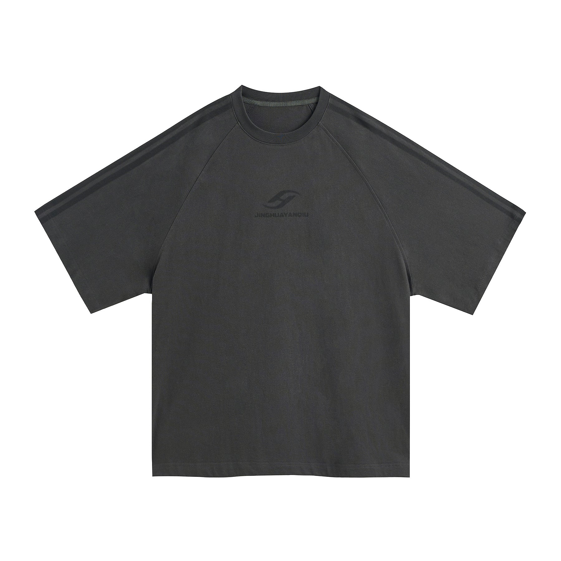 JHYQ Striped Shoulder Logo Printing Tee
