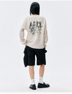 MEDM Angel Print Waffle Long Sleeve Tee