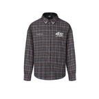 S45 Pearl Lapel Logo Plaid Long Sleeve Shirt