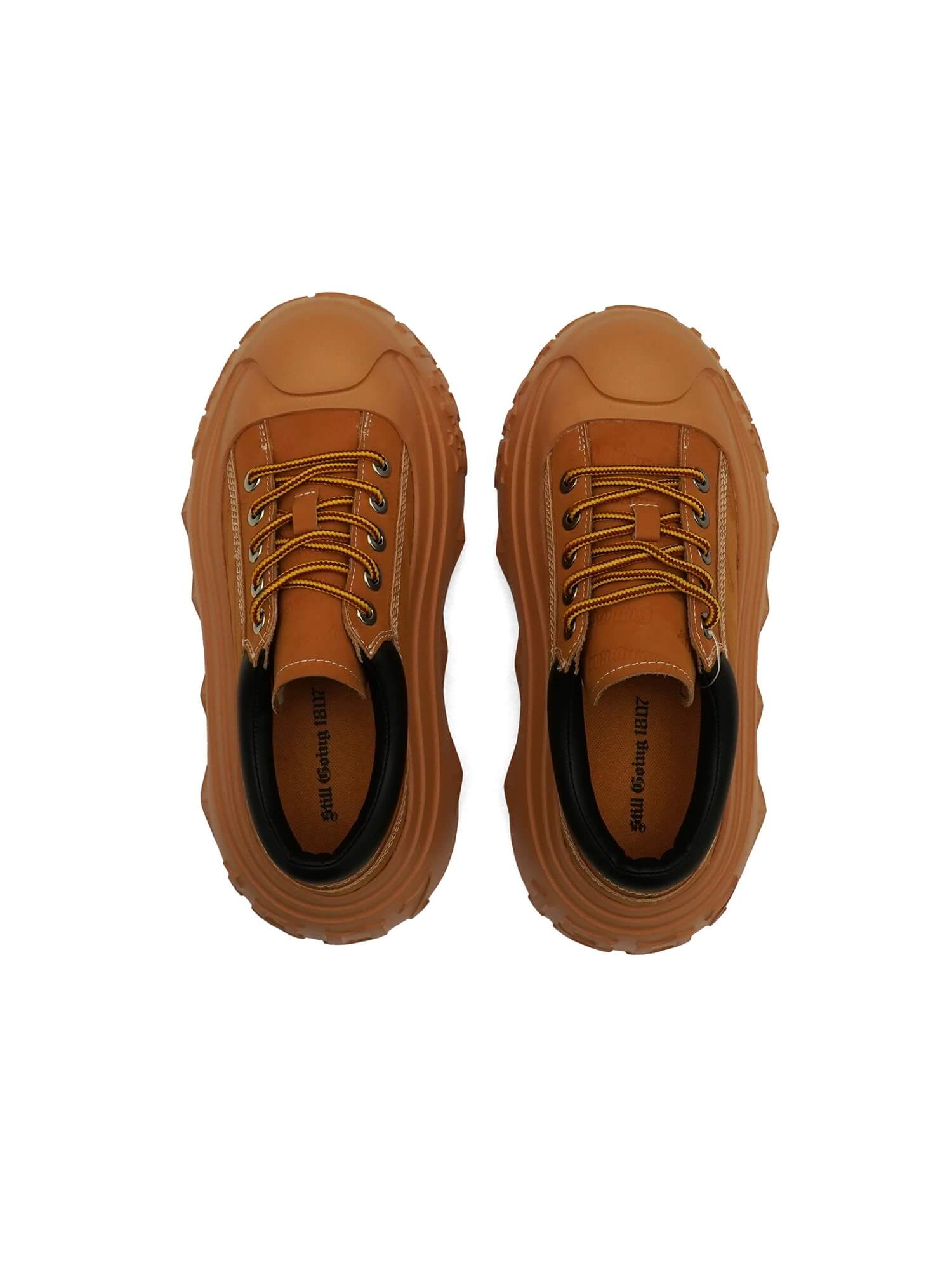 1807 INF-008 Gothic Lace Up Nubuck Leather Chunky Sneakers