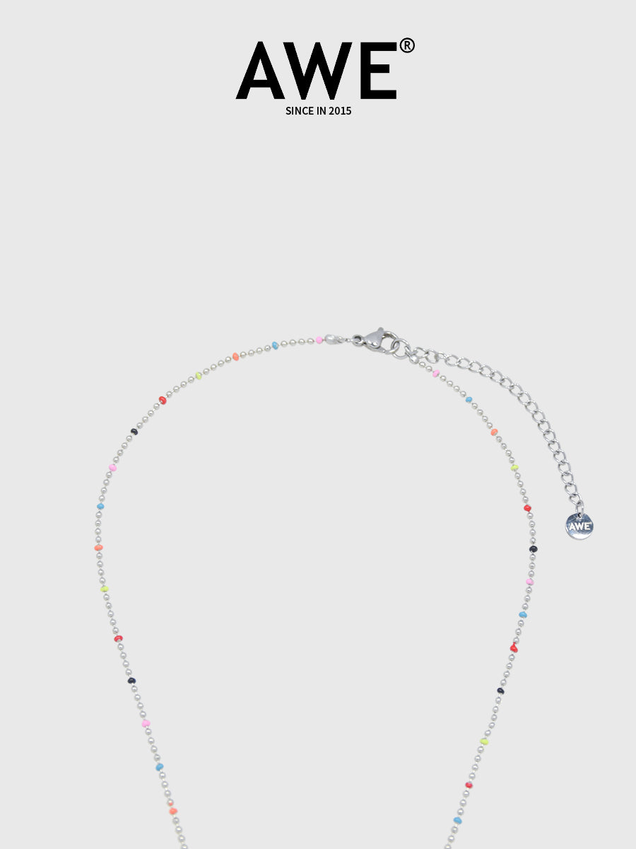 AWE Stars Charm Rainbow Beans Chain Necklace