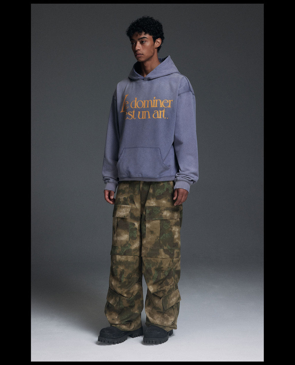 NOVACAM Washed Distressed Vintage Letters Logo Hoodie