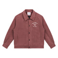 EMPTY REFERENCE Embroidered Diamond Check Pattern Corduroy Jacket