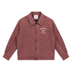 EMPTY REFERENCE Embroidered Diamond Check Pattern Corduroy Jacket