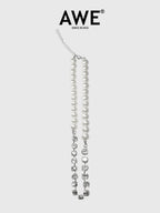AWE Pearl Rhinestone Chain Necklace
