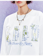 MEDM Flower Star Logo Embroidered Long Sleeve Tee