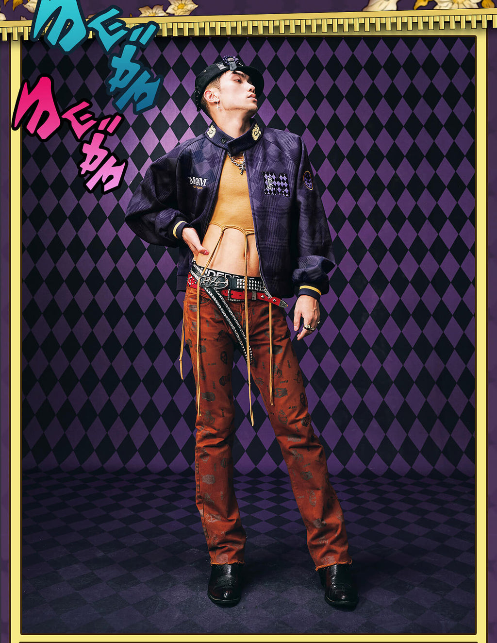 MEDM × JOJO Diamond Plaid Harrington Jacket