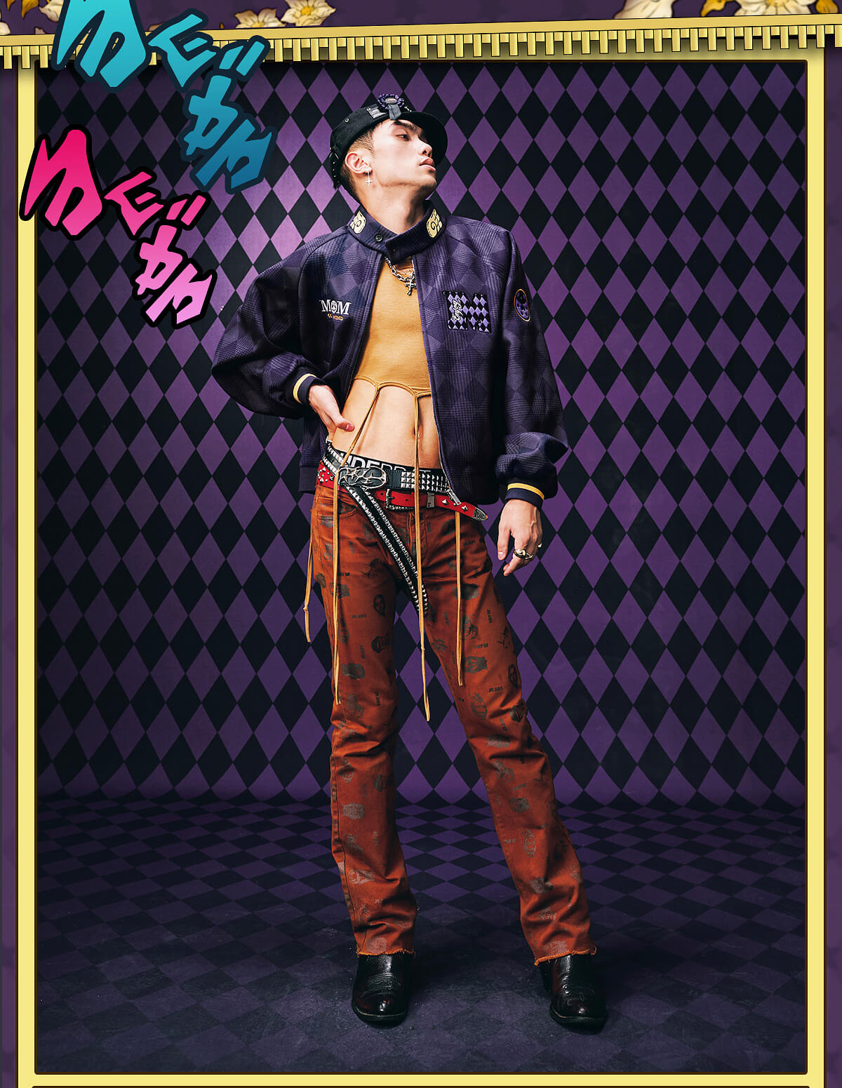 MEDM × JOJO Diamond Plaid Harrington Jacket