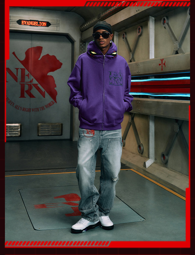 MEDM x EVA Unit-00, Unit-01, Unit-02 Mecha Design Zip-Up Hoodie