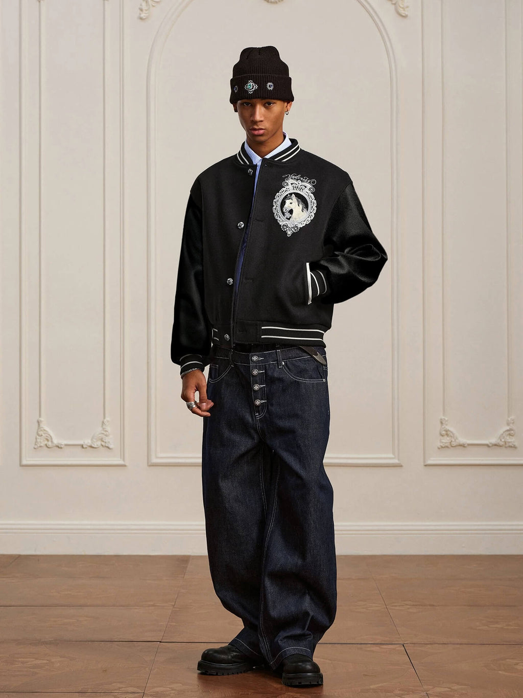 YADcrew Double Waist Buttoned Jeans