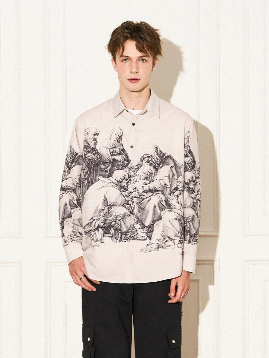 EMPTY REFERENCE Saint Son Print Long Sleeve Shirt