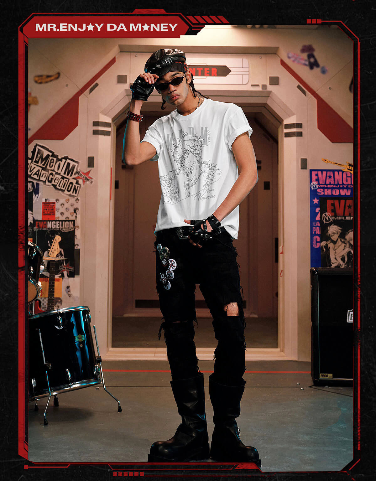 MEDM x EVA NEVER END Character Sketch Graphic Tee