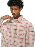 ANTIDOTE Destroyed Plaid Long-Sleeve Shirt