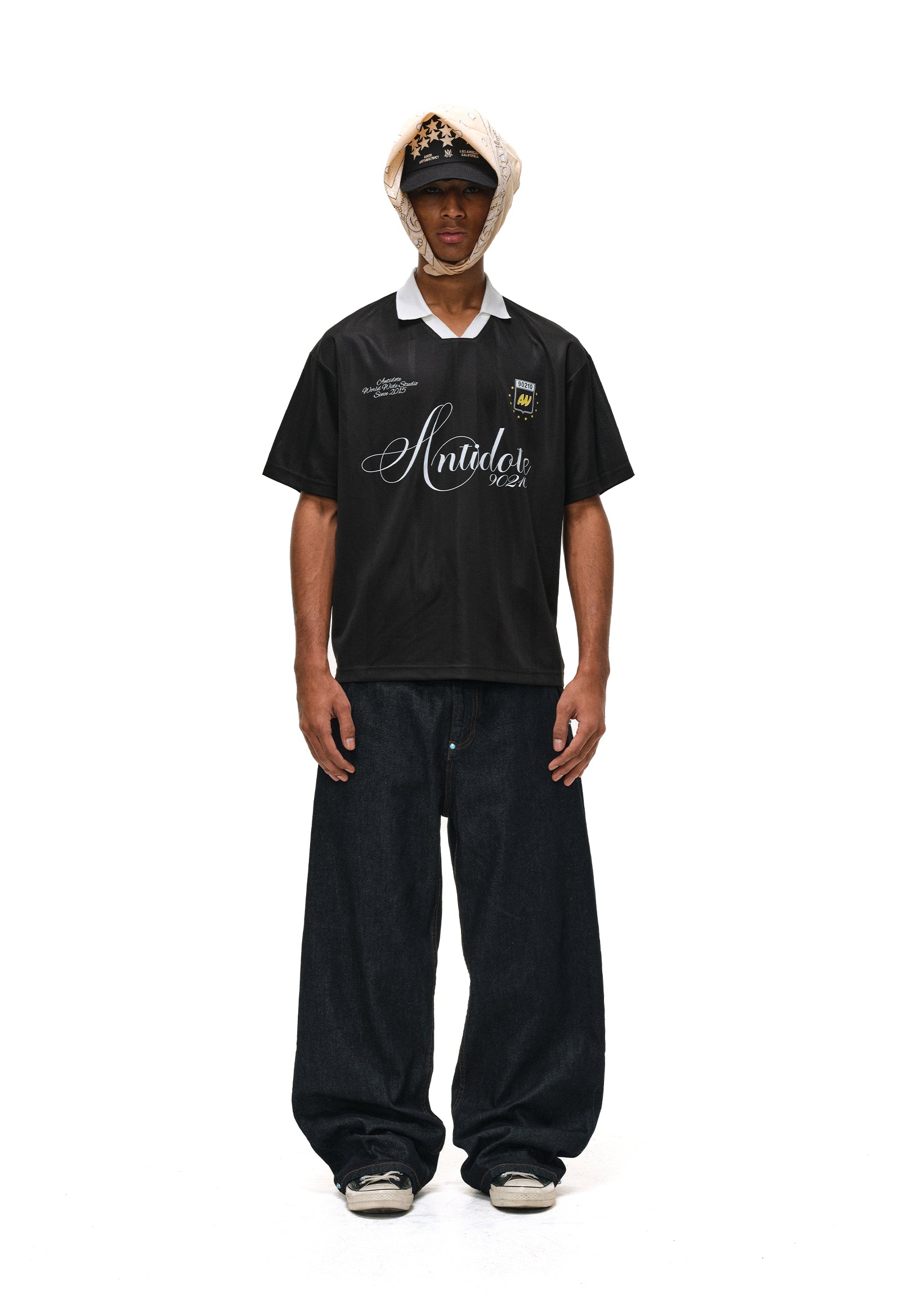 ANTIDOTE Striped Jersey Polo