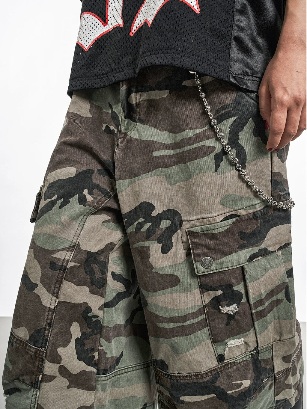 F3F Select Multi Pocket Camouflage Baggy Shorts