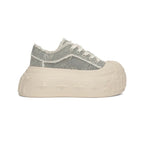 1807 INF-008 Gothic Lace Up Canvas Paisley Chunky Sneakers