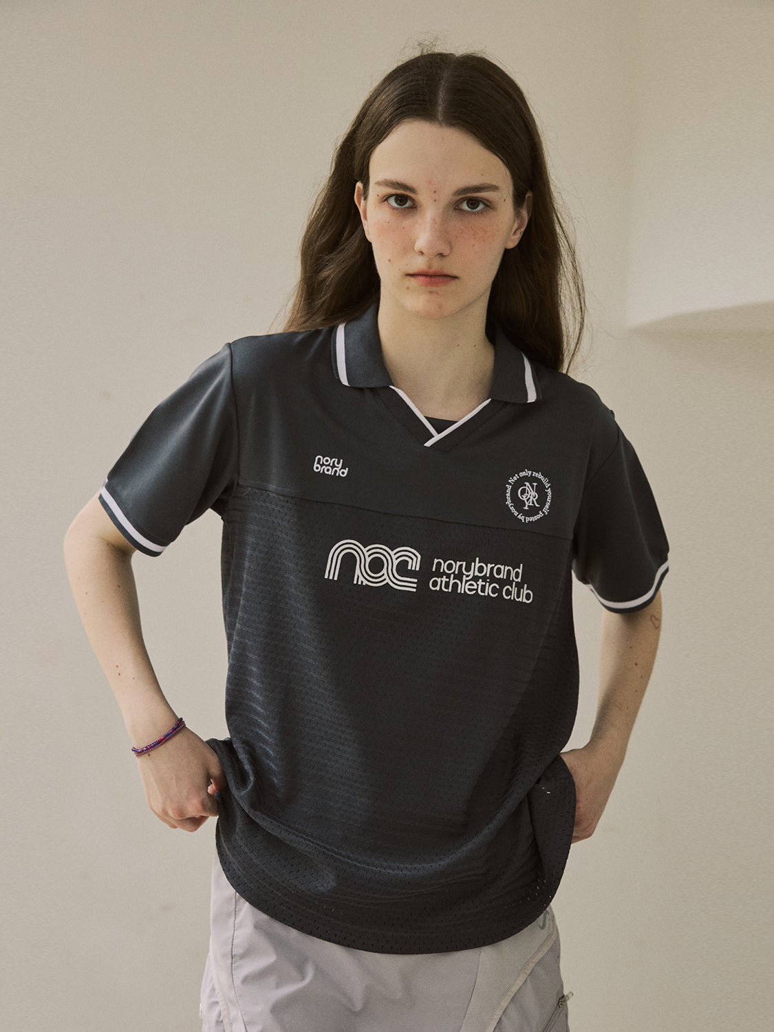 NORYBRAND Sports Club Mesh Patchwork Soccer Jersey Polo