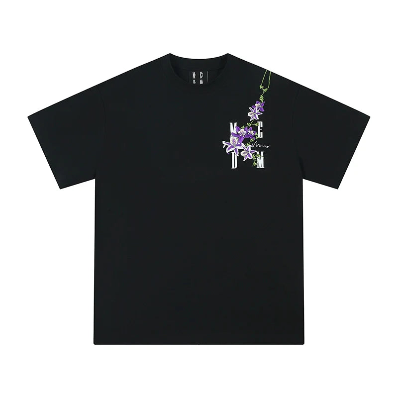MEDM Vine Flower Embroidered Logo Tee