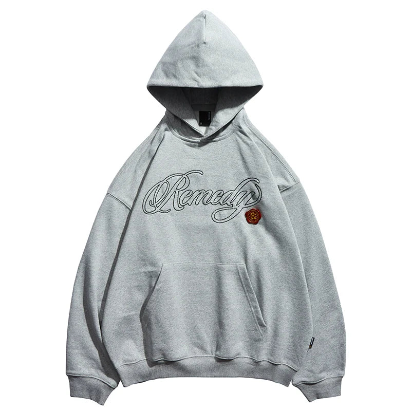 Remedy Metal Wax Seal 3D Logo Embroidered Hoodie