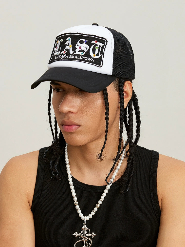Small Town Kid LAST Badge Diamond Studded Trucker Cap