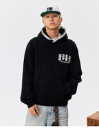MEDM Ethnic Paisley Patch Embroidered Hoodie