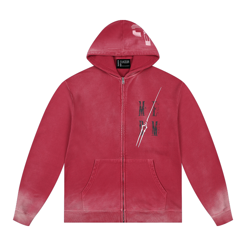 MEDM x EVA Evangelion Washed Zip-Up Hoodie