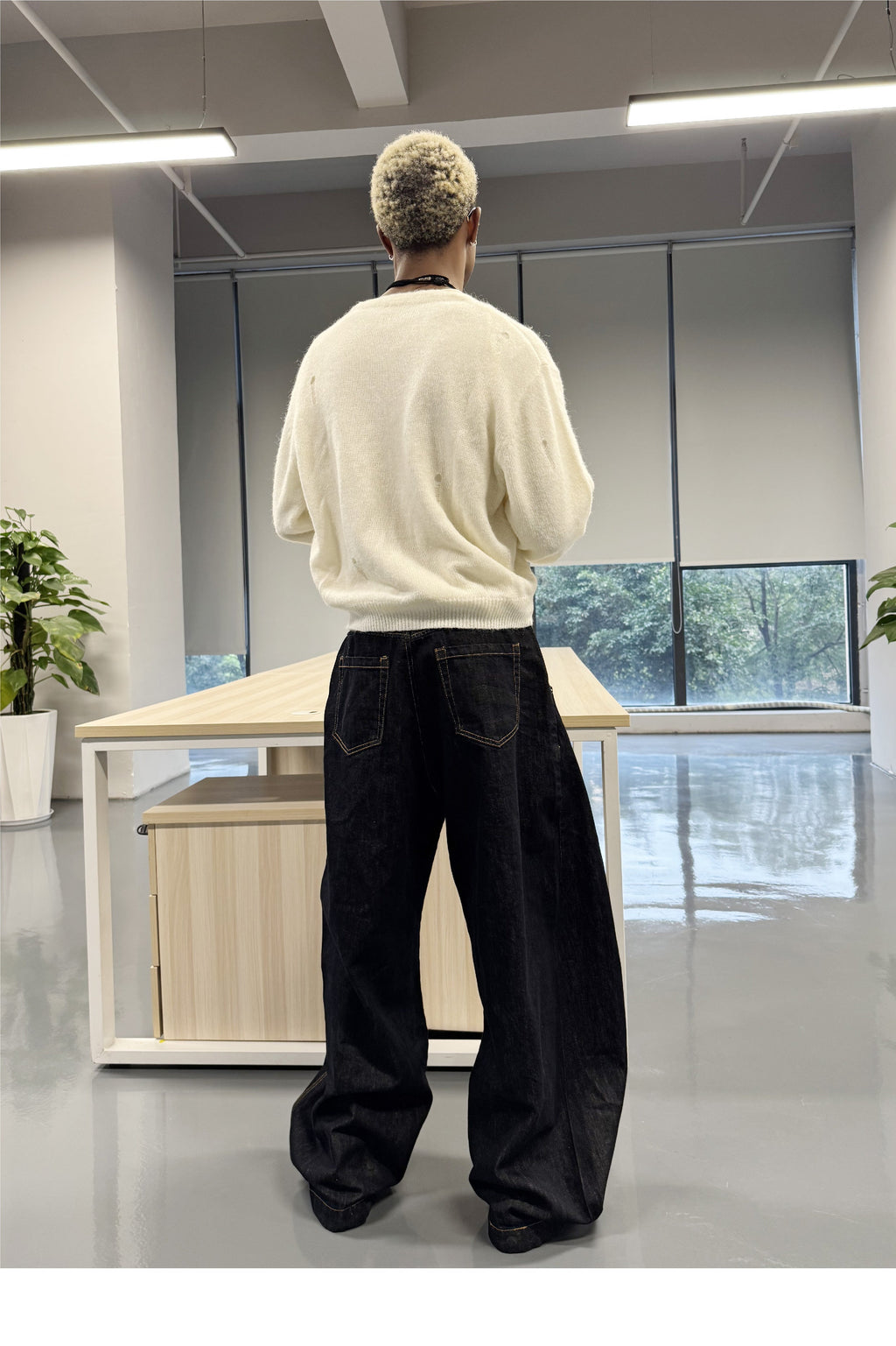 STEEPC Magnetic Button Scimitar Jeans