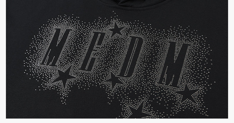 MEDM Rhinestone Star & Logo Hoodie