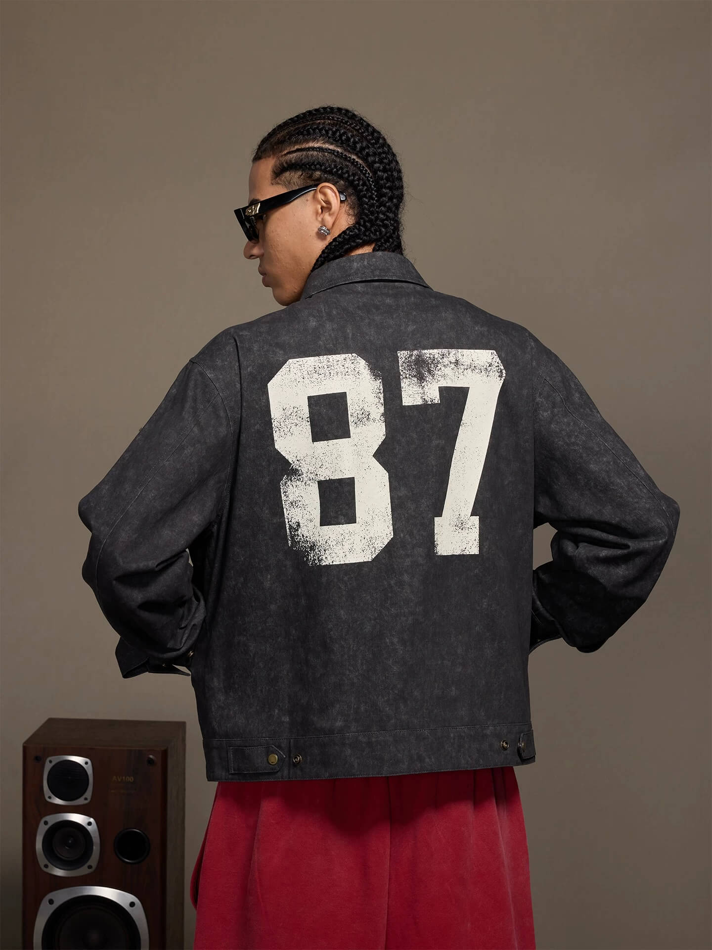 1807 Pegasus Vintage Print Embroidered Detroit Jacket