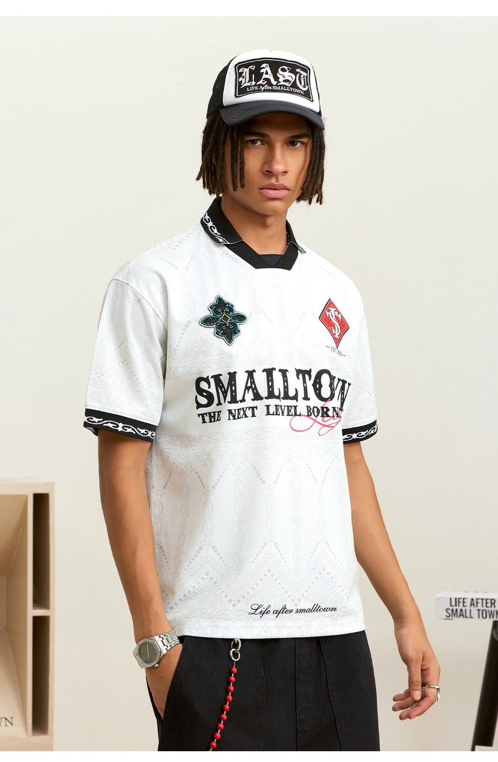 Small Town Kid Ethnic Full Print Soccer Polo Jersey