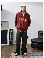 MEDM Half-Zip Logo Embroidered Sweatshirt