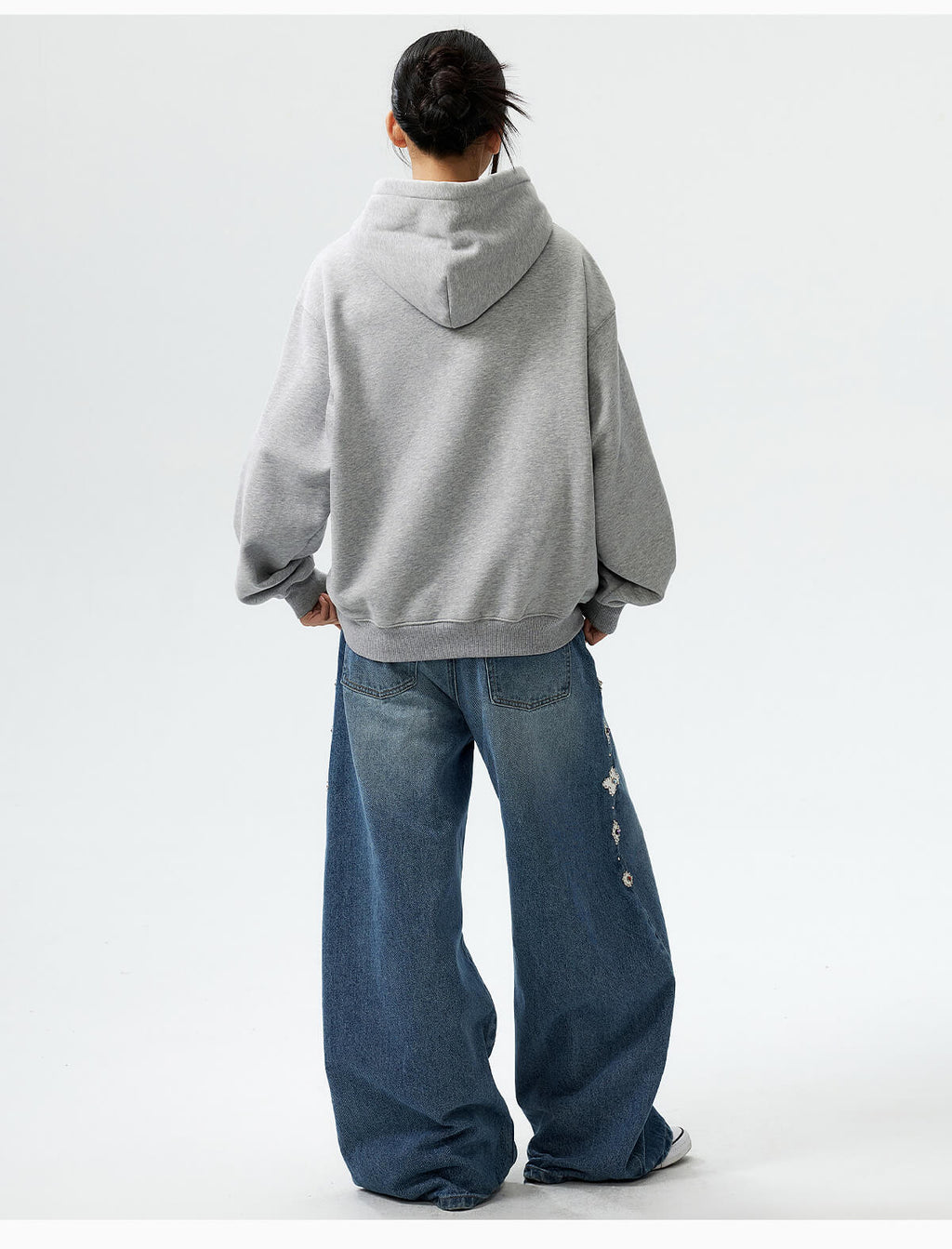 MEDM Mini Patchwork Floral Embroidered Hoodie
