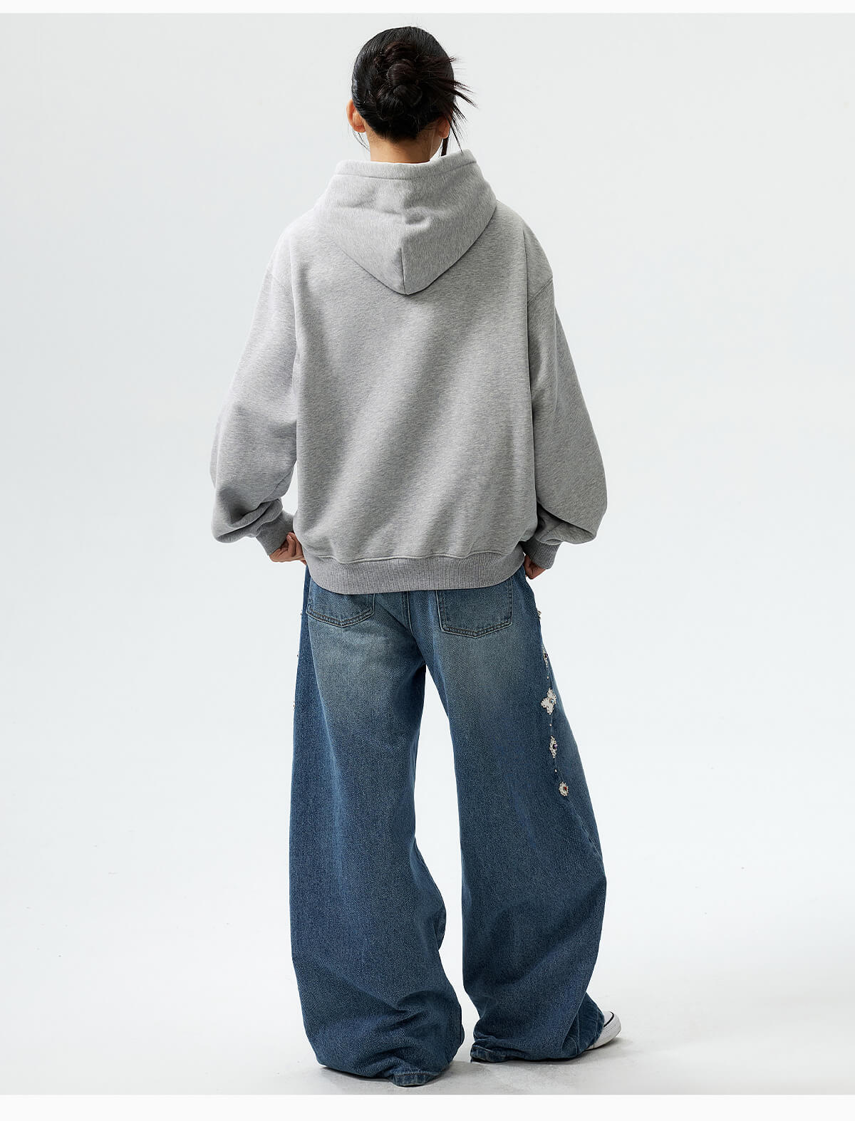 MEDM Mini Patchwork Floral Embroidered Hoodie