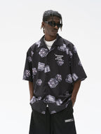 Harsh and Cruel 3D Dice Print Cuban Shirt