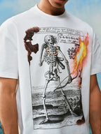 YADcrew Flame Skull Pearl Graphic Tee