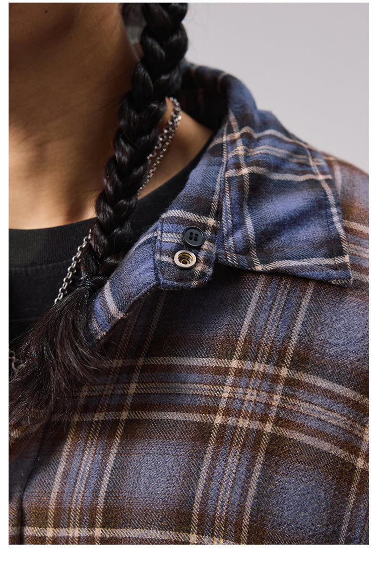 Remedy Gradient Plaid Quilted Lined Shirt Jacket