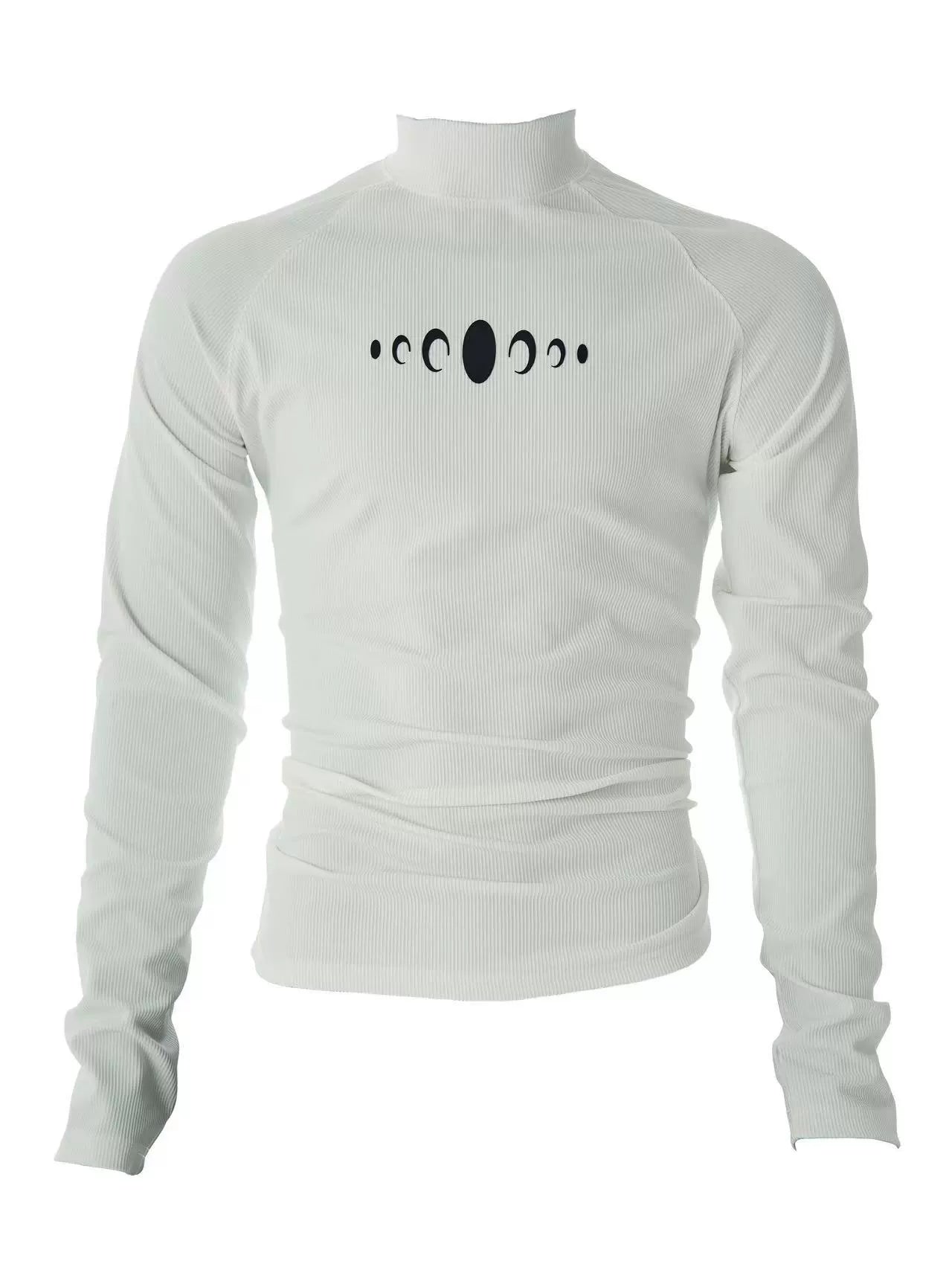 KARMANISTIC Slim Stretch Mock Neck Long Sleeve Tee
