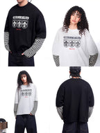 F3F Select Layered Stripe Long Sleeve Waffle Tee