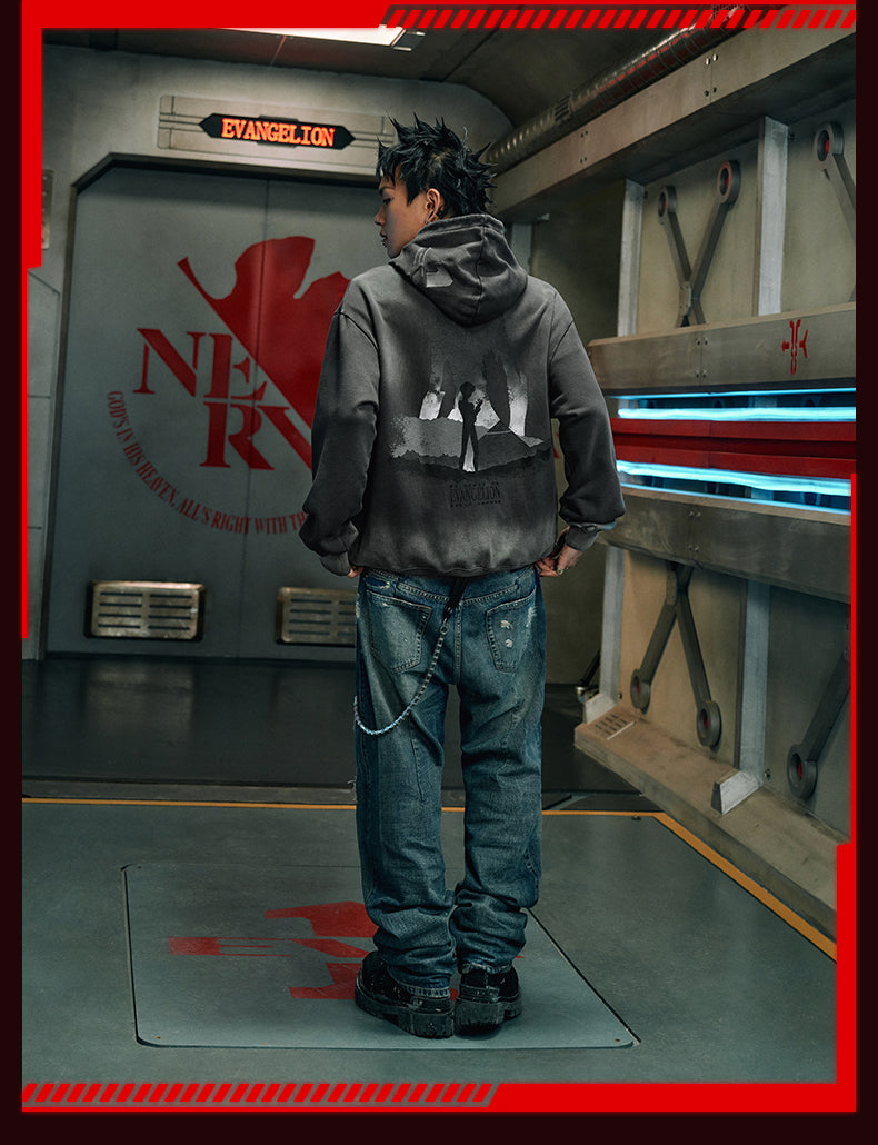MEDM x EVA Evangelion Washed Zip-Up Hoodie