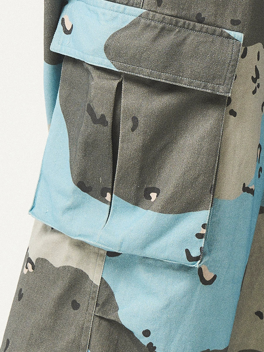 EMPTY REFERENCE Blue Camouflage Work Cargo Pants