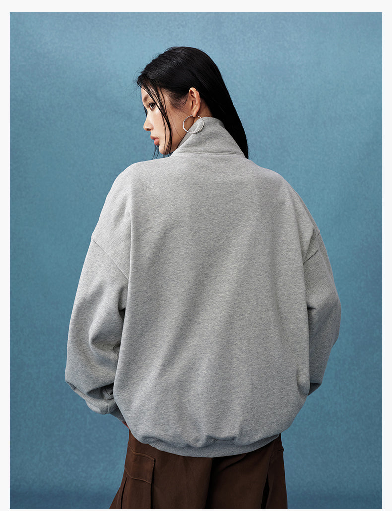 MEDM Half-Zip Logo Embroidered Sweatshirt