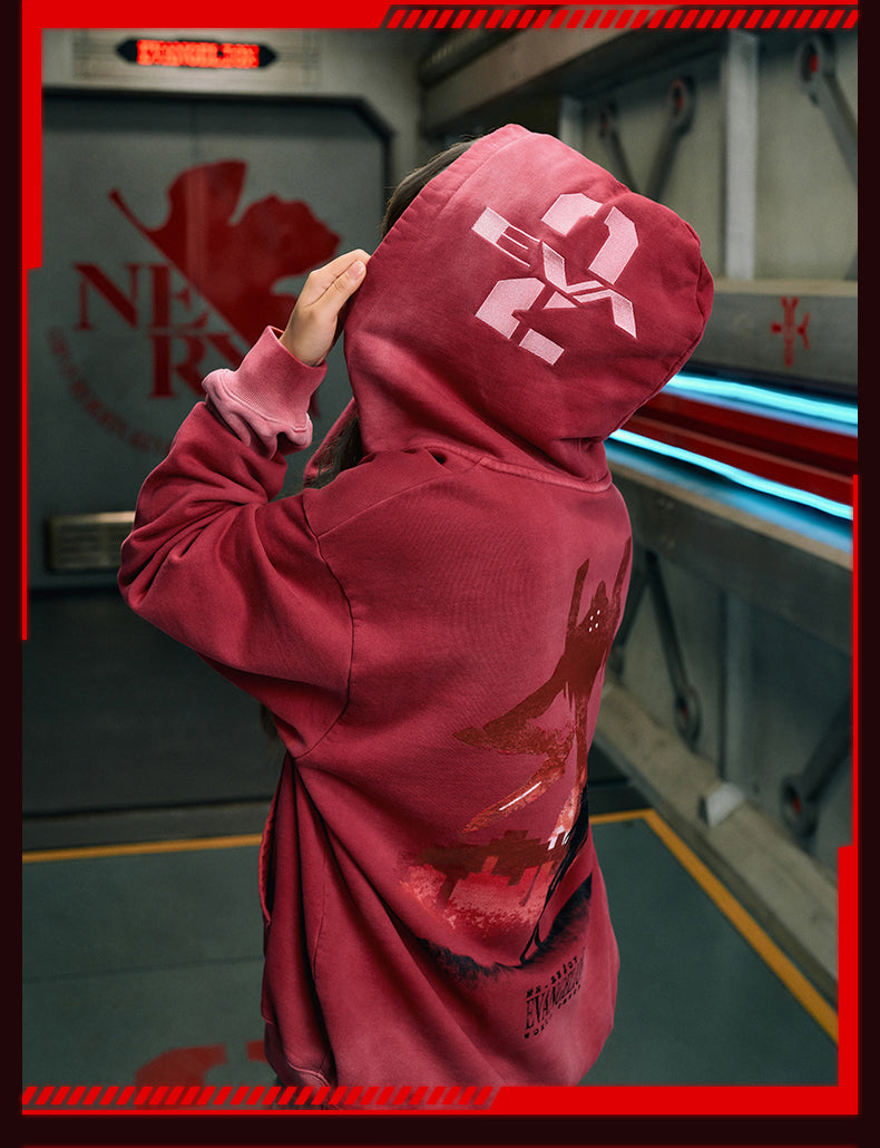 MEDM x EVA Evangelion Washed Zip-Up Hoodie