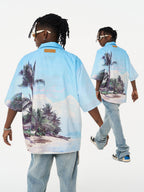 Harsh and Cruel Hawaiian Beach Logo Cuban Shirt