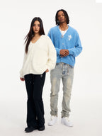 Small Town Kid Imitation Mink Pearl Button Knit Cardigan