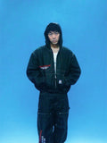 EVETS Embroidered Hooded Denim Jacket