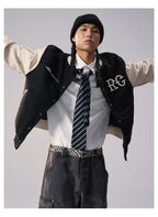 Remedy RMD Pearl Embroidered Leather Varsity Jacket