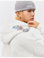 MEDM Ethnic Flower Embroidered Hoodie