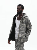 UNTILWERICH Washed Camouflage Hooded Jacket