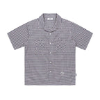 EMPTY REFERENCE Star Pocket Patchwork Plaid Short Sleeve Shirt